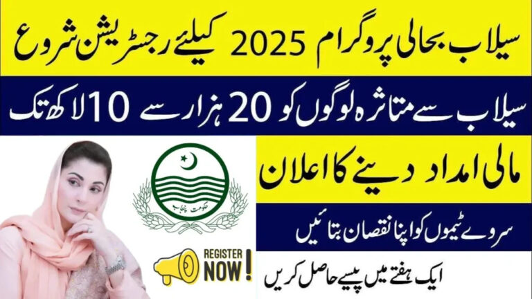 Wazir-e-Aala Punjab Sailab Bahali Program 2025 – Apply Online, Eligibility & Registration Guide